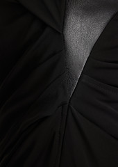 Helmut Lang - Draped crepe halterneck midi dress - Black - L
