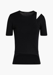 Helmut Lang - Cutout cotton-jersey top - Black - L