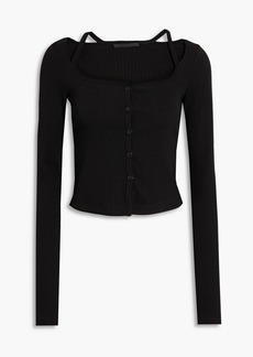 Helmut Lang - Cutout knitted top - Black - L