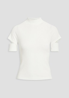 Helmut Lang - Cutout ribbed jersey top - White - XXS