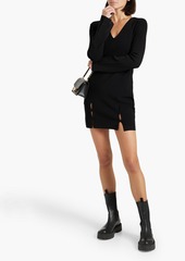 Helmut Lang - Cutout ribbed-knit mini dress - Black - XS