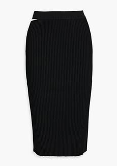 Helmut Lang - Cutout ribbed-knit skirt - Black - XS