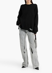 Helmut Lang - Distressed cotton-blend sweater - Black - XS