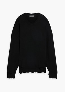 Helmut Lang - Distressed cotton-blend sweater - Black - XS