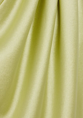 Helmut Lang - Draped silk-blend satin halterneck midi dress - Green - XXS