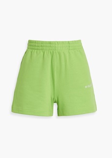 Helmut Lang - Embroidered French cotton-blend terry shorts - Green - XS