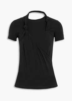 Helmut Lang - Knotted stretch-cotton jersey top - Black - XXS