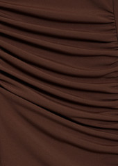 Helmut Lang - Layered mesh and jersey mini dress - Brown - XL