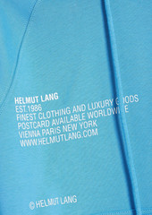 Helmut Lang - Printed French cotton-terry hoodie - Blue - S