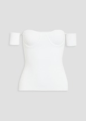 Helmut Lang - Off-the-shoulder ribbed-knit top - White - XS