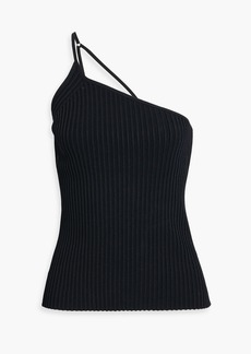 Helmut Lang - One-shoulder ribbed-knit top - Black - L