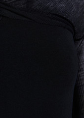 Helmut Lang - One-sleeve ponte-paneled knitted mini dress - Black - L