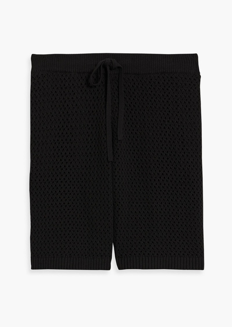 Helmut Lang - Open-knit cotton-blend shorts - Black - XS