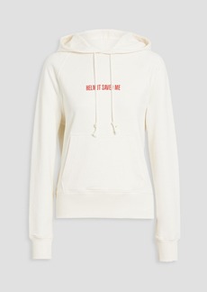 Helmut Lang - Printed French cotton-terry hoodie - White - XS