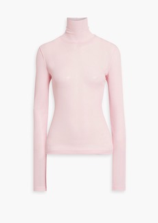 Helmut Lang - Ribbed cotton-blend turtleneck top - Pink - L