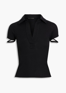 Helmut Lang - Ribbed cotton-jersey polo shirt - Black - XXS