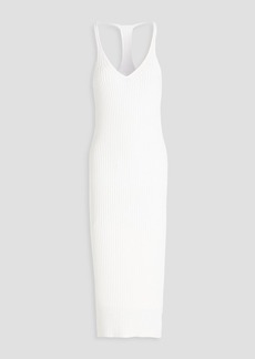 Helmut Lang - Ribbed-knit midi dress - White - L