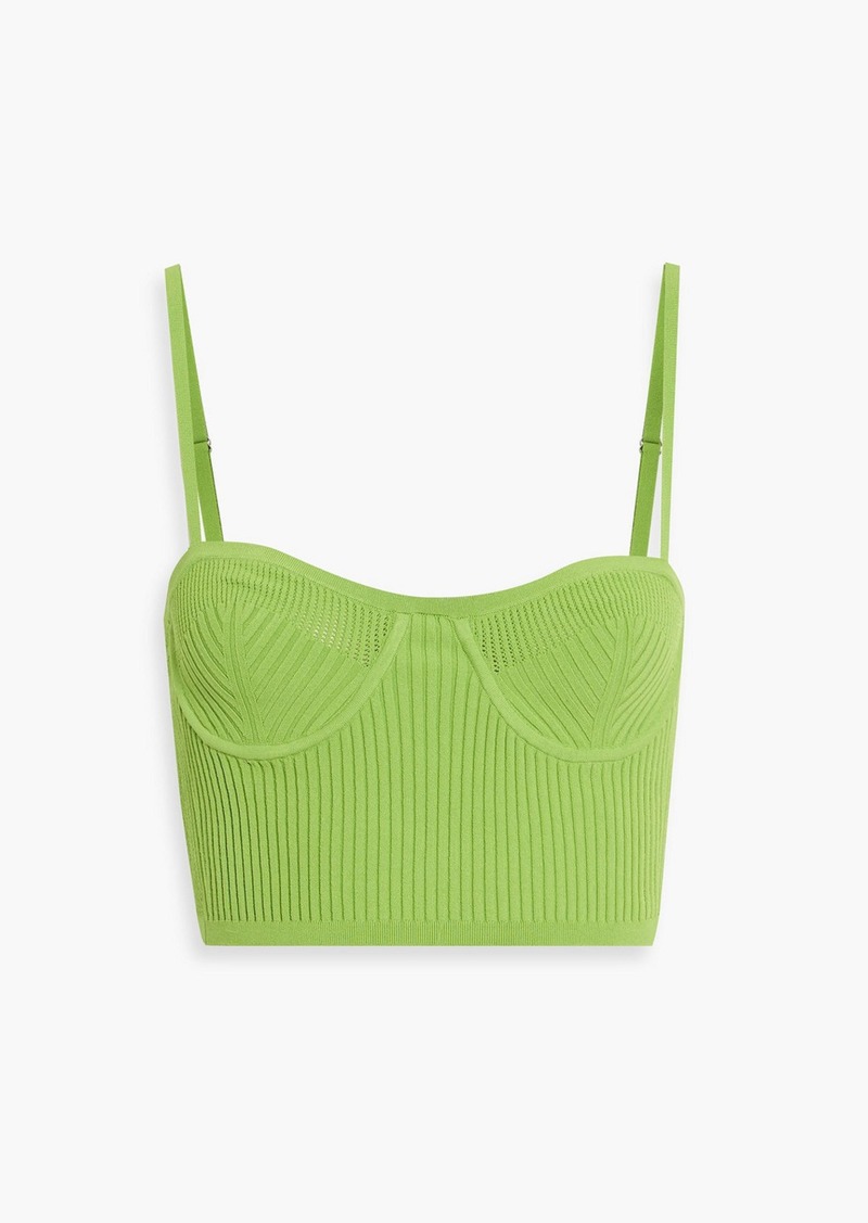 Helmut Lang - Ribbed-knit underwired bra top - Green - L