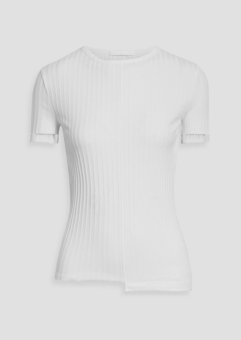 Helmut Lang - Ribbed Pima cotton-blend jersey top - White - XXS