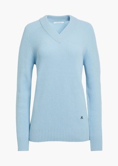 Helmut Lang - Ribbed wool and cashmere-blend sweater - Blue - XXS