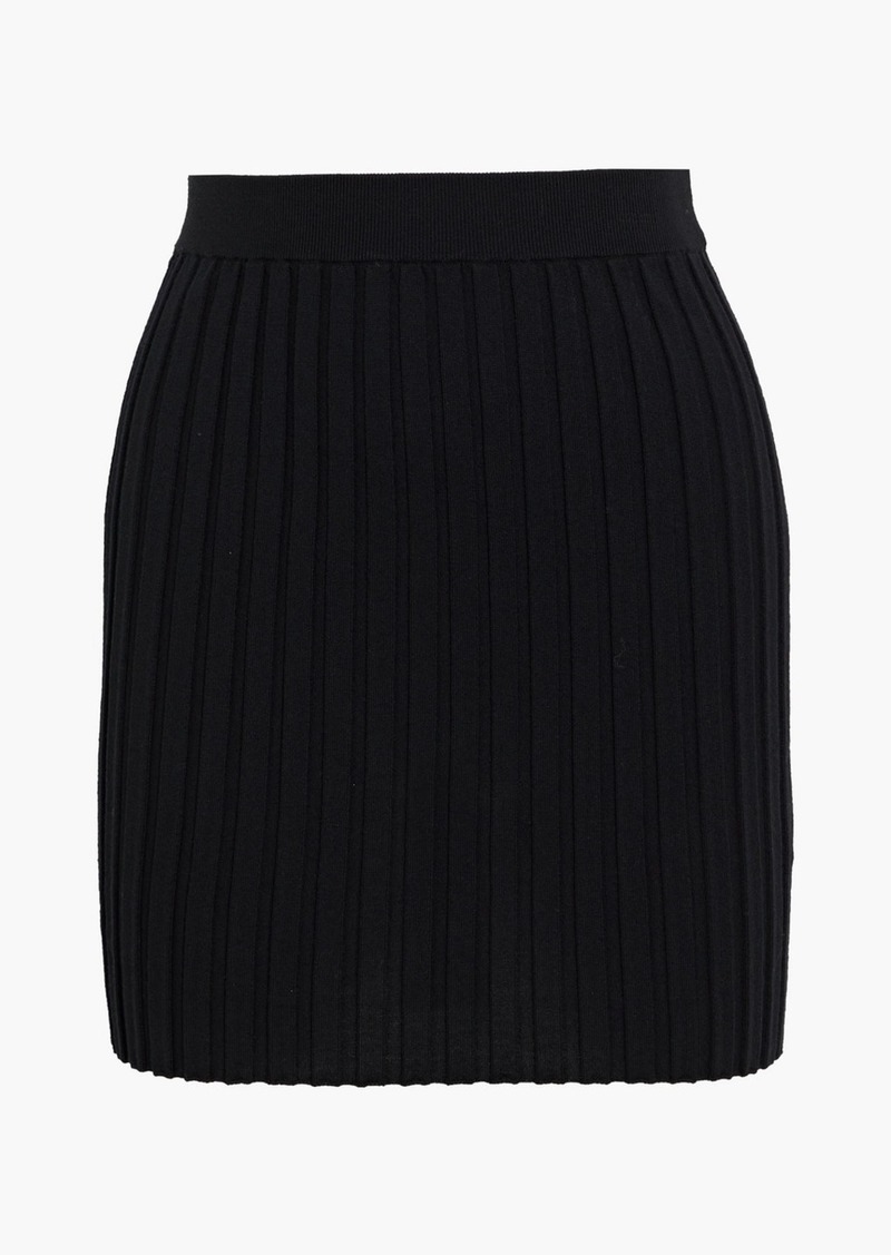 Helmut Lang - Ribbed wool mini skirt - Black - L