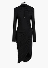 Helmut Lang - Ruched jersey halterneck dress - Black - XS