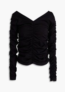 Helmut Lang - Ruched stretch-jersey top - Black - XS/S