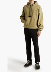 Helmut Lang - Sailor embroidered cotton-blend fleece hoodie - Green - M