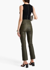 Helmut Lang - Stretch-leather flared pants - Green - US 00