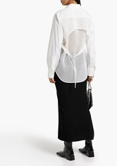 Helmut Lang - Striped organza-paneled cotton-poplin shirt - White - M