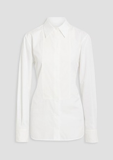 Helmut Lang - Striped organza-paneled cotton-poplin shirt - White - M