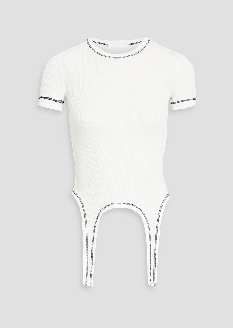 Helmut Lang - Cropped ribbed cotton-jersey T-shirt - White - XXS