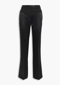 Helmut Lang - Twill-paneled satin straight-leg pants - Black - US 2