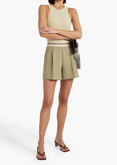 Helmut Lang - Pleated twill shorts - Green - US 8