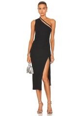 Helmut Lang Asymmetric Zip Midi Dress