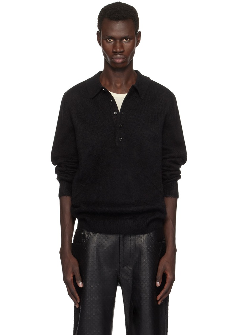 Helmut Lang Black Apex Brushed Polo