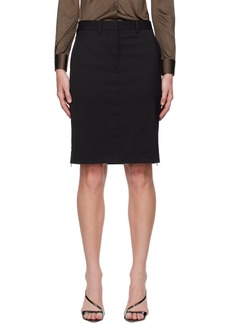 Helmut Lang Black Car Midi Skirt