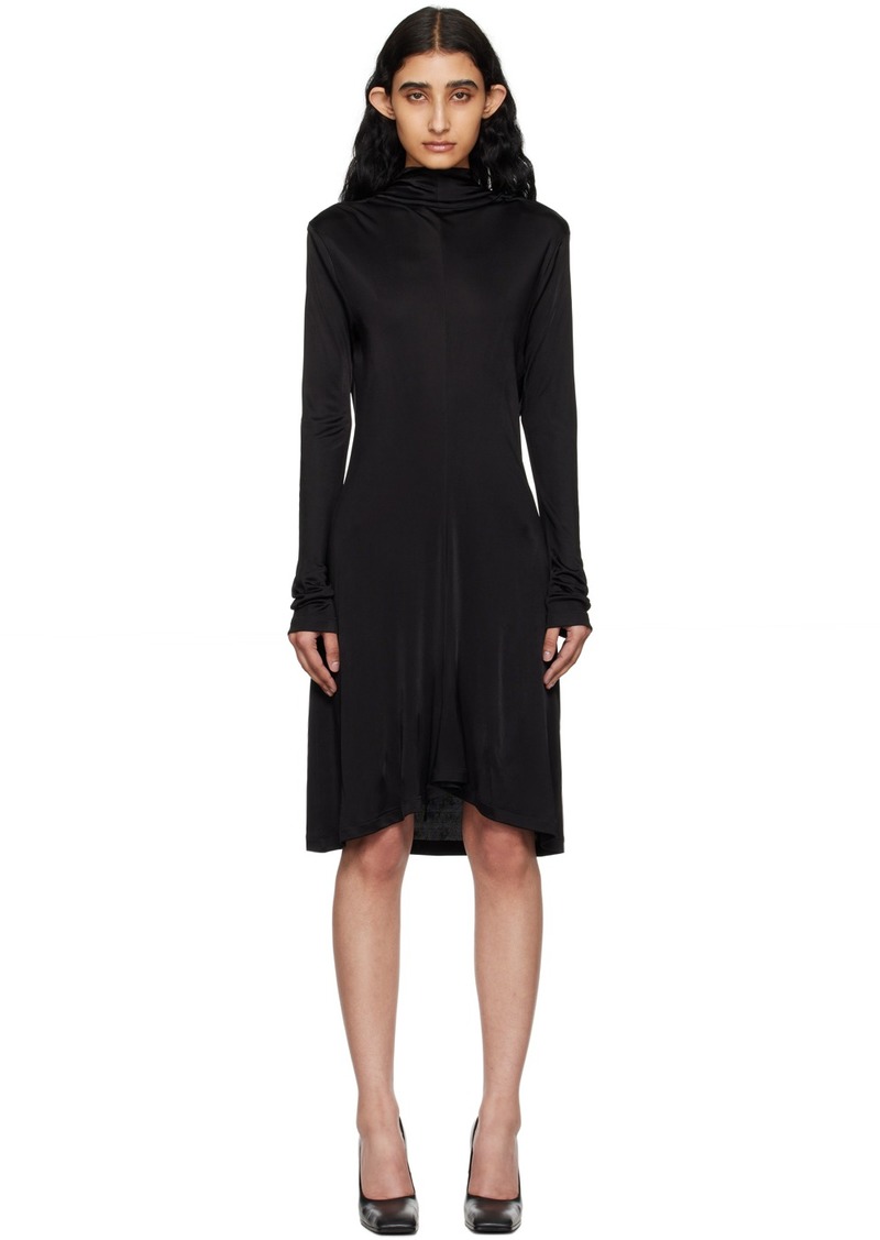 Helmut Lang Black Cowl Midi Dress