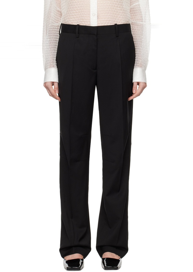 Helmut Lang Black Curved Car Trousers