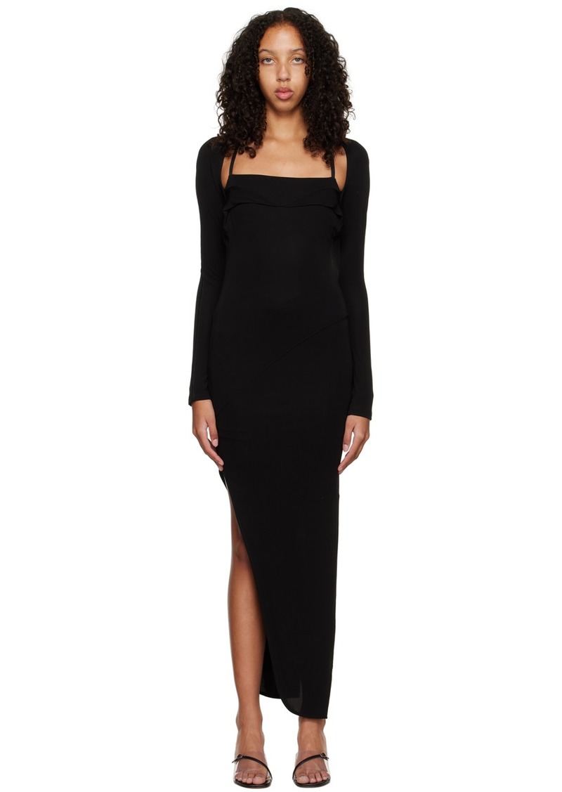 Helmut Lang Black Cutout Midi Dress