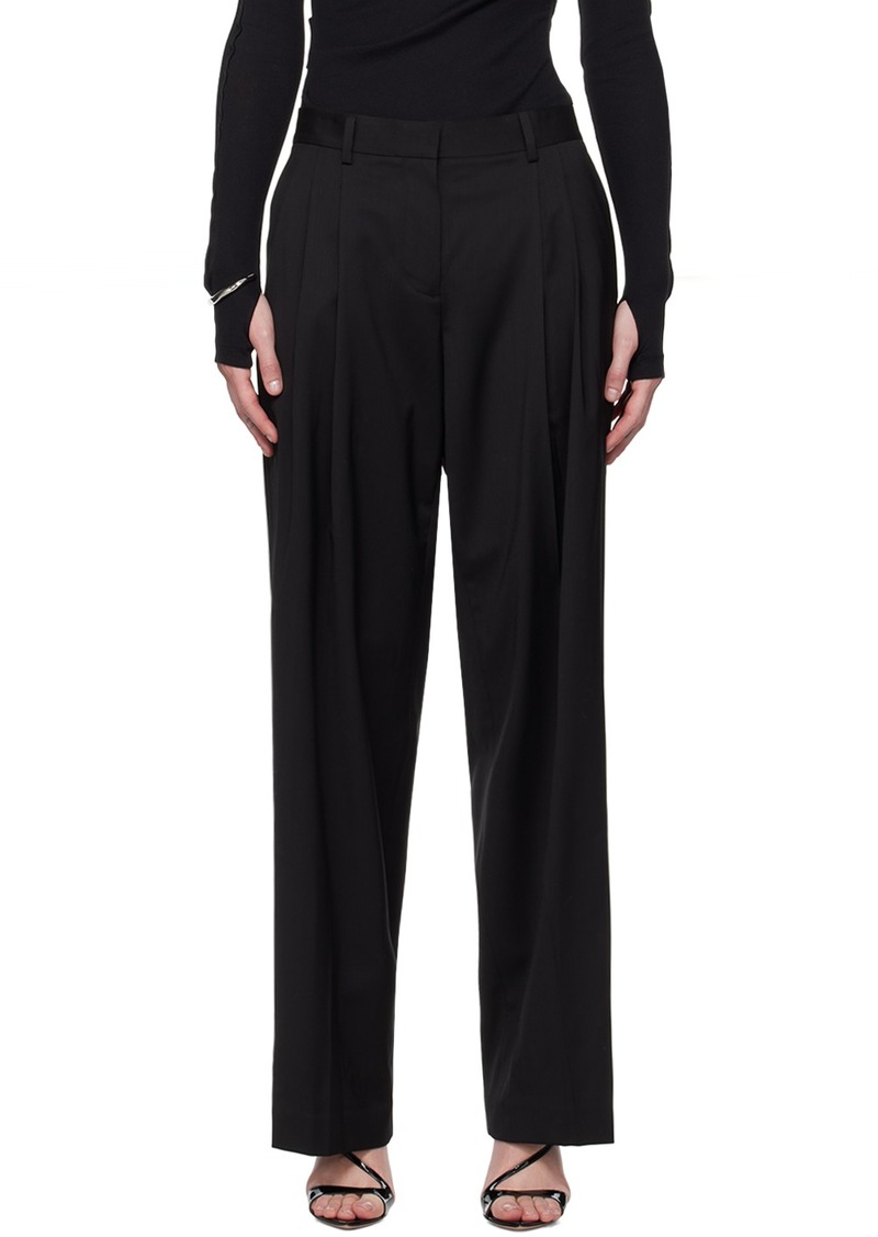 Helmut Lang Black Double Pleated Trousers