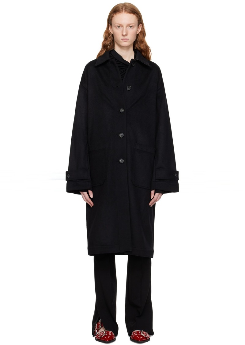 Helmut Lang Black Eyelet Coat