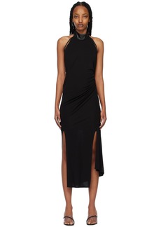 Helmut Lang Black Halter Midi Dress