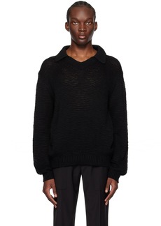 Helmut Lang Black Pointed Collar Sweater