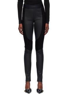 Helmut Lang Black Racer Leather Leggings