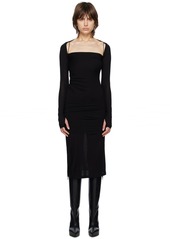Helmut Lang Black Scala Midi Dress
