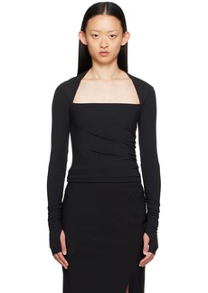 Helmut Lang Black Shrug Long Sleeve T-Shirt