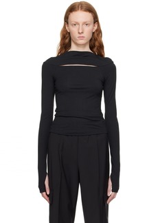 Helmut Lang Black Slit Long Sleeve T-Shirt