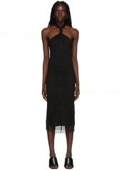 Helmut Lang Black Viscose Midi Dress