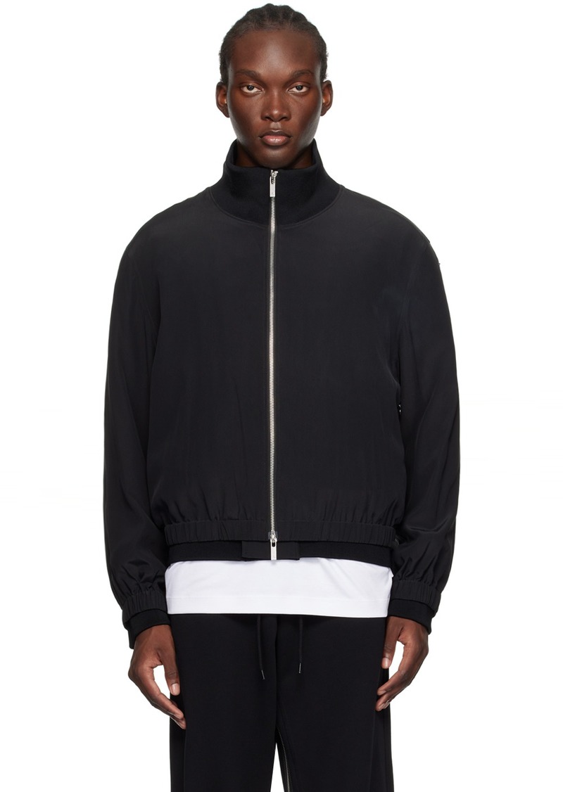 Helmut Lang Black Zip Bomber Jacket